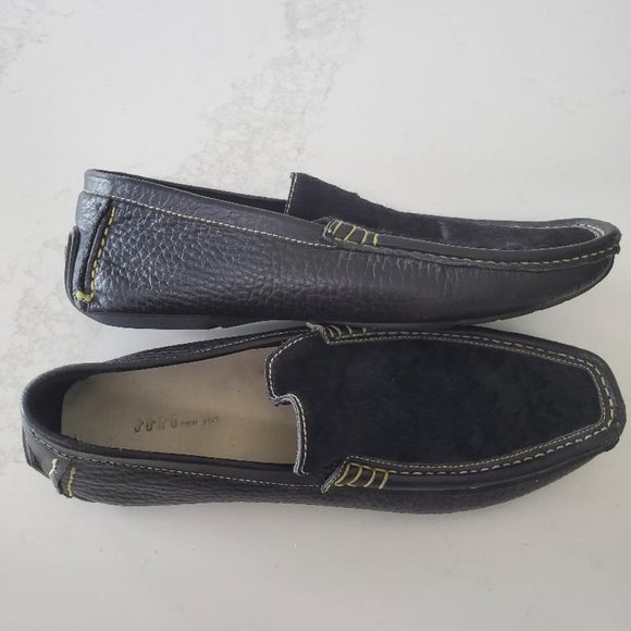 Juno New York Men\'s Black Hide & Leather Loafers  size 11.5 - 12 M main image 2